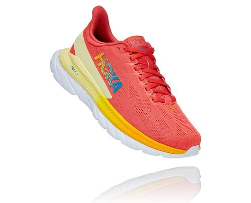 Hoka One One Herre Mach 4 Road Løpesko Hot Coral/Saffron Norge-70XCY